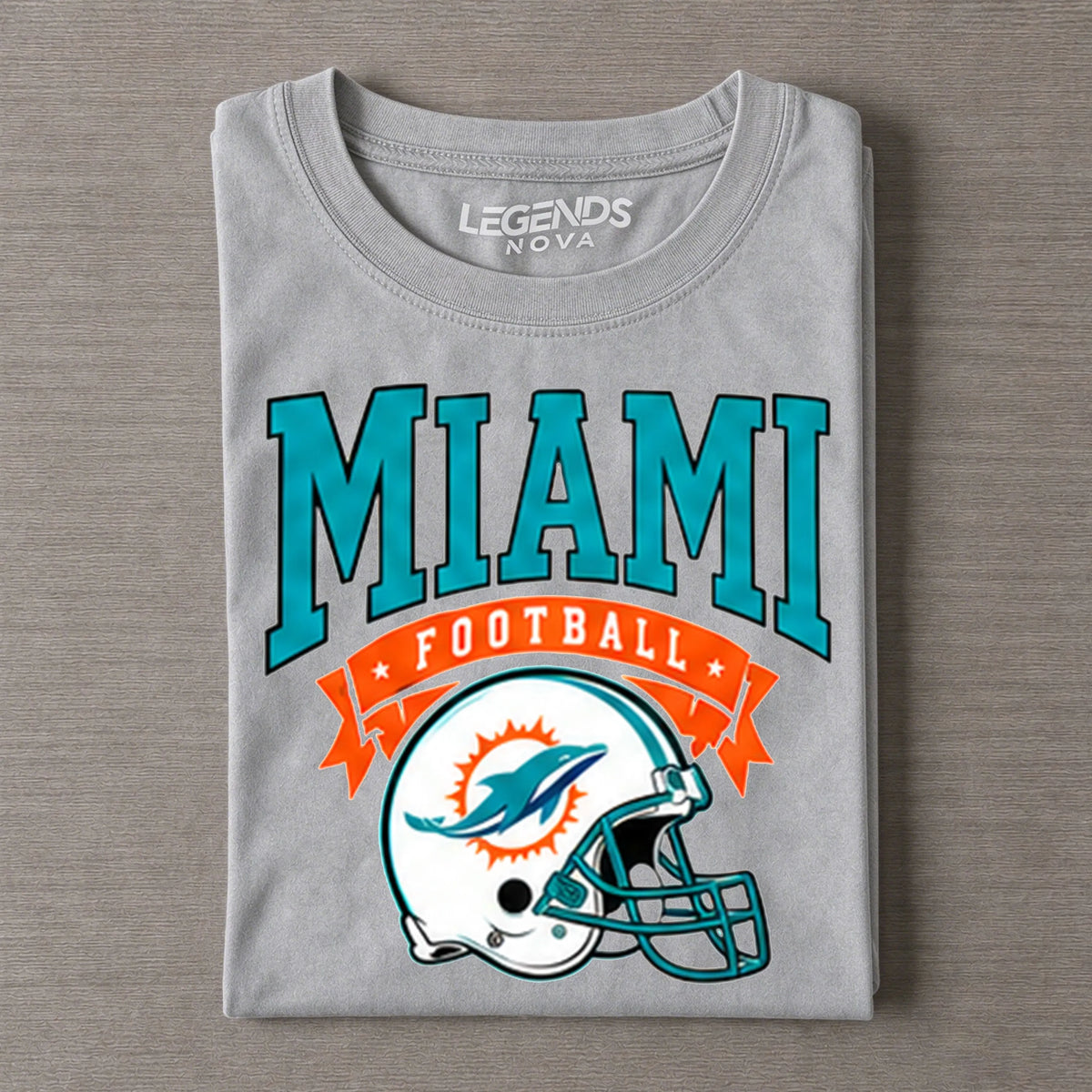 Miami Vintage Football Helmet Distressed Graphic Tee