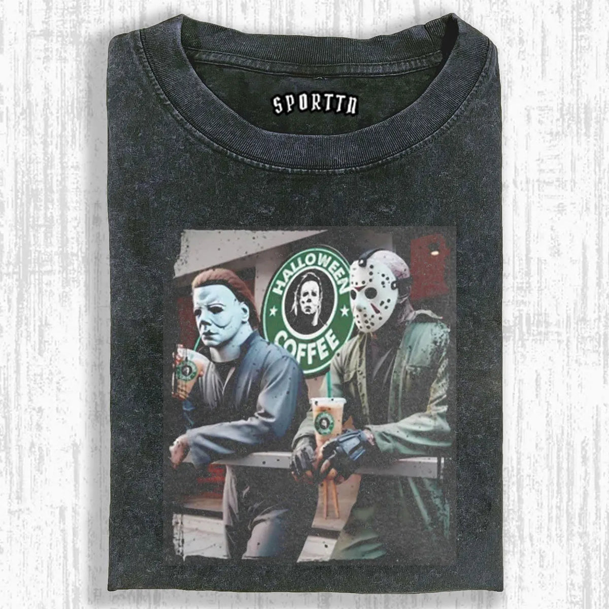 FUN CROSSOVER OF HORROR CHARACTERS T-SHIRT