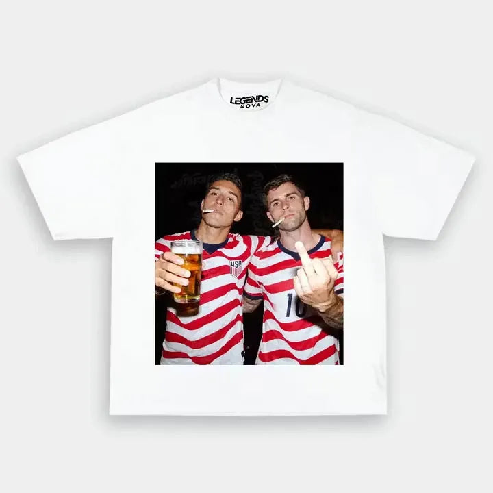 Sergiño Dest & Christian Pulisic USA Soccer Style Tee 1.2