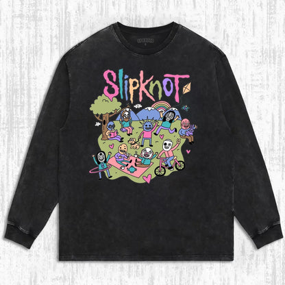 Funny Slipknot Washed Graphic T-Shirt