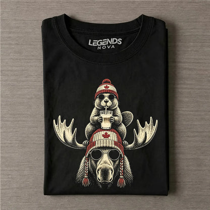 Canadian Beaver Moose Funny T-shirt