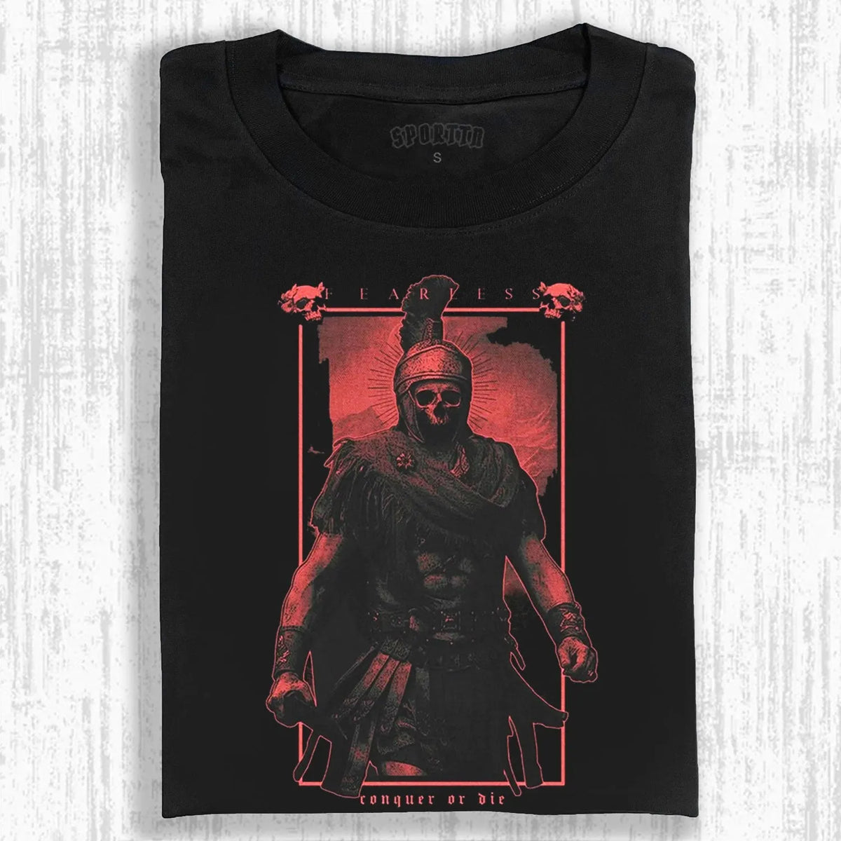 SPARTAN WARRIOR FEARLESS CONQUER OR DIE T-SHIRT