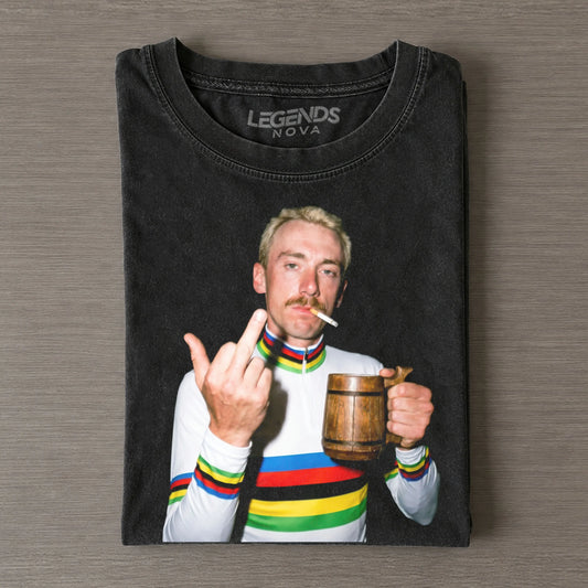 Brandon McNulty Vintage Rainbow Jersey Cyclist Beer T-shirt