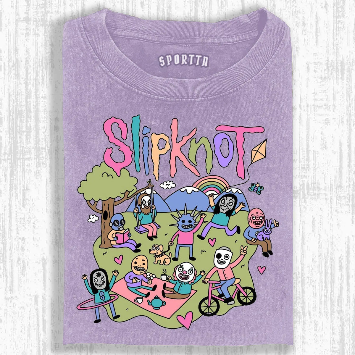 Funny Slipknot Washed Graphic T-Shirt