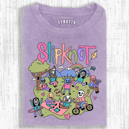 Funny Slipknot Washed Graphic T-Shirt