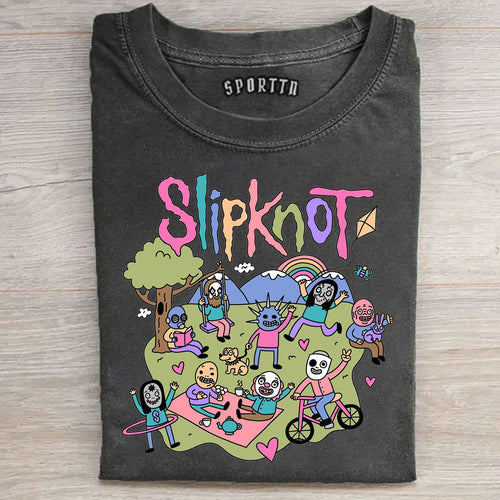 Funny Slipknot Washed Graphic T-Shirt