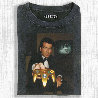 GOLD N64 JAMES BOND 'YOUR TURN' FUNNY T-SHIRT V2