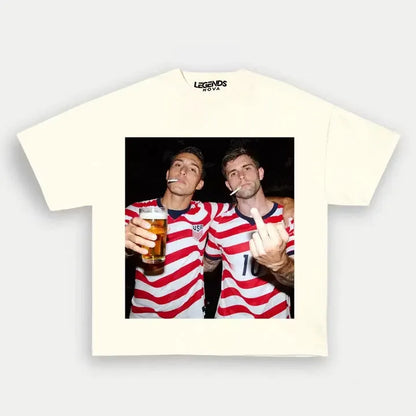Sergiño Dest & Christian Pulisic USA Soccer Style Tee 1.2