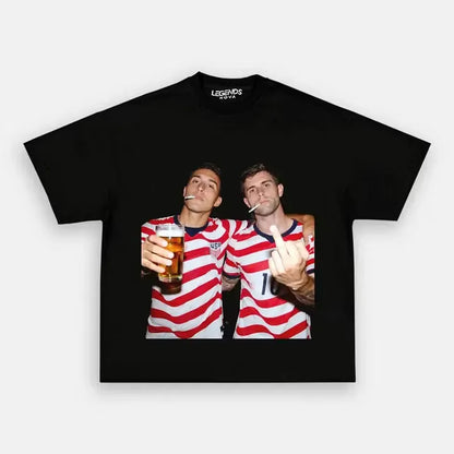 Sergiño Dest & Christian Pulisic USA Soccer Style Tee 1.2