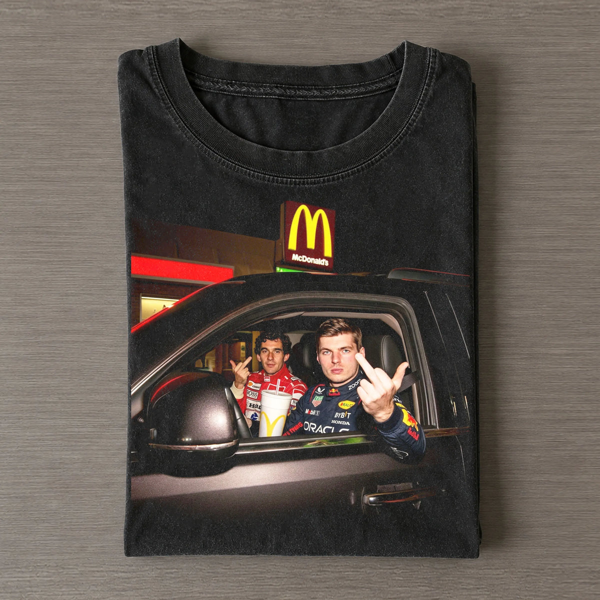 Max Verstappen Ayrton Senna Middle Finger Meme Shirt