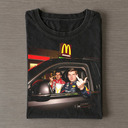 Max Verstappen Ayrton Senna Middle Finger Meme Shirt