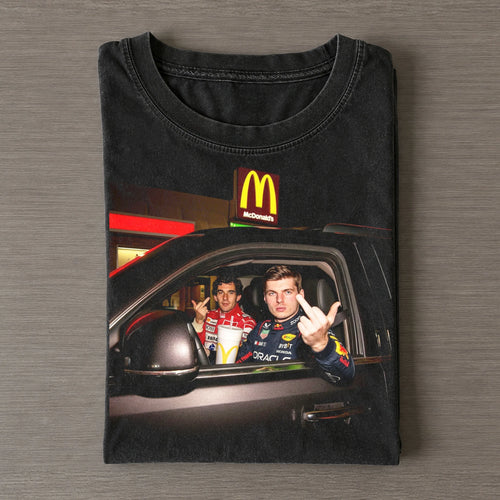 Max Verstappen Ayrton Senna Middle Finger Meme Shirt