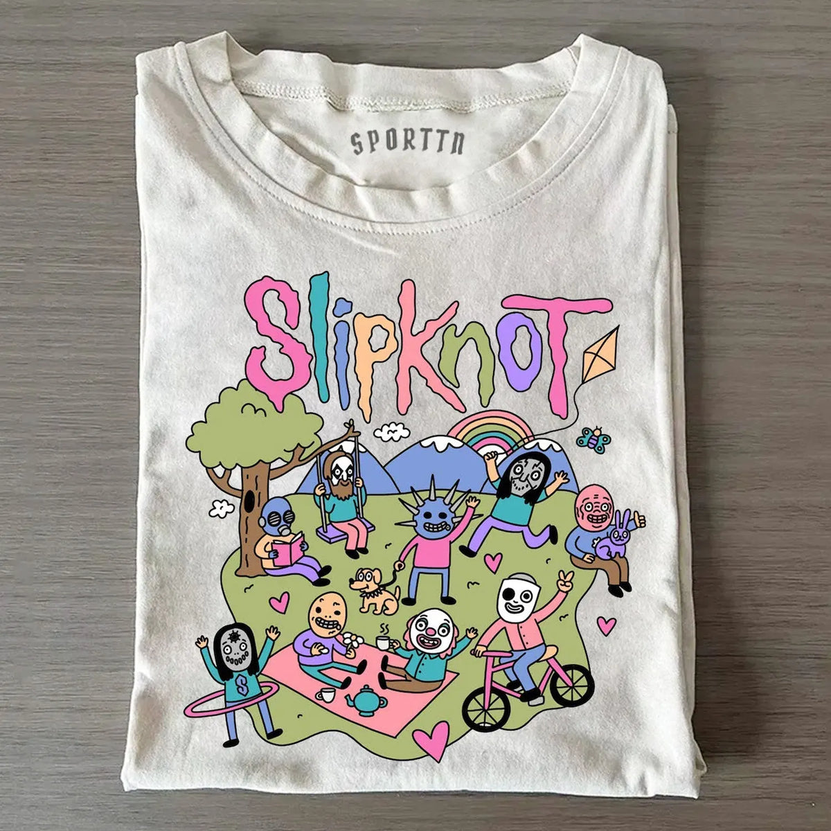 Funny Slipknot Washed Graphic T-Shirt