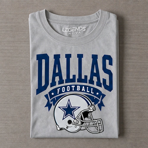 Dallas Vintage Football Distressed Helmet Graphic Tee