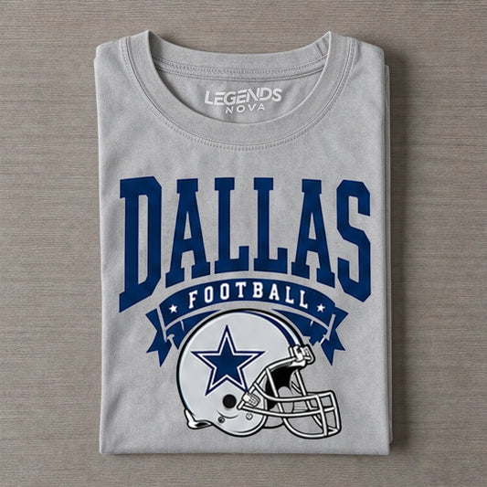 Dallas Vintage Football Distressed Helmet Graphic Tee