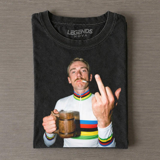 Brandon McNulty Vintage Rainbow Jersey Cyclist Beer T-shirt