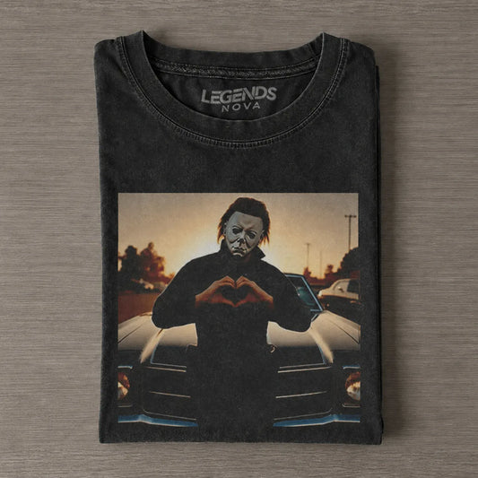Halloween Michael Myers Heart Vintage Tee
