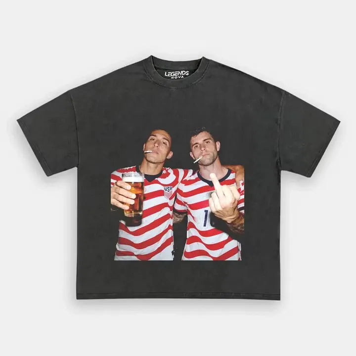 Sergiño Dest & Christian Pulisic USA Soccer Style Tee 1.2